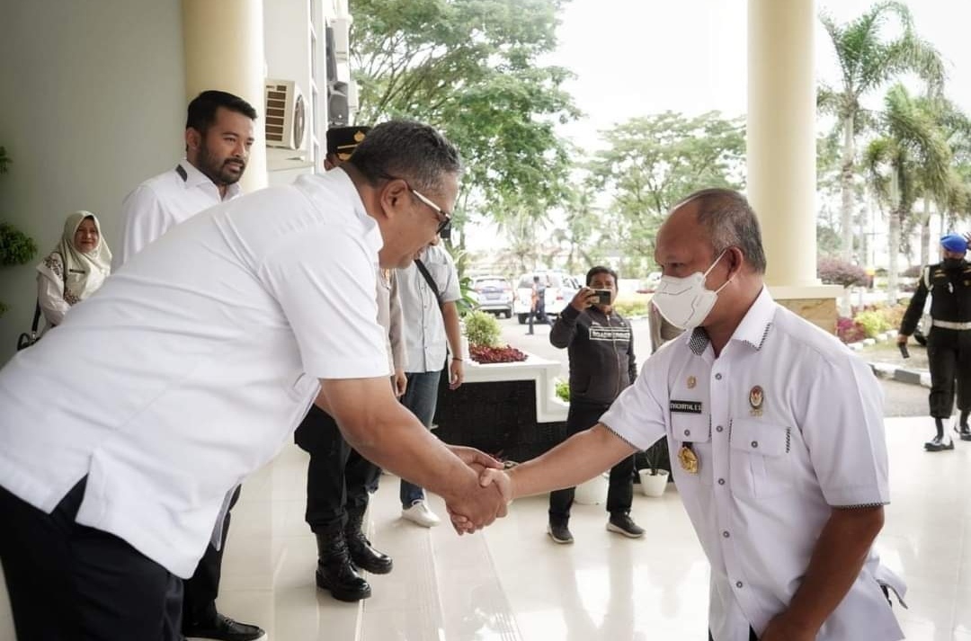 Sekda Solsel sambut kedatangan rombongan Dewan Ketahanan Nasional (Wantannas) RI Sekretaris Jenderal dipimpin oleh Mayjen TNI Syachriyal E Siregar