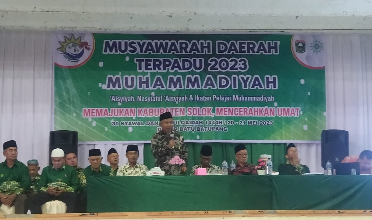 Buya Darman BA Terpilih Jadi Ketua Pimpinan Daerah Muhammadiyah Kabupaten Solok Periode 2022-2027