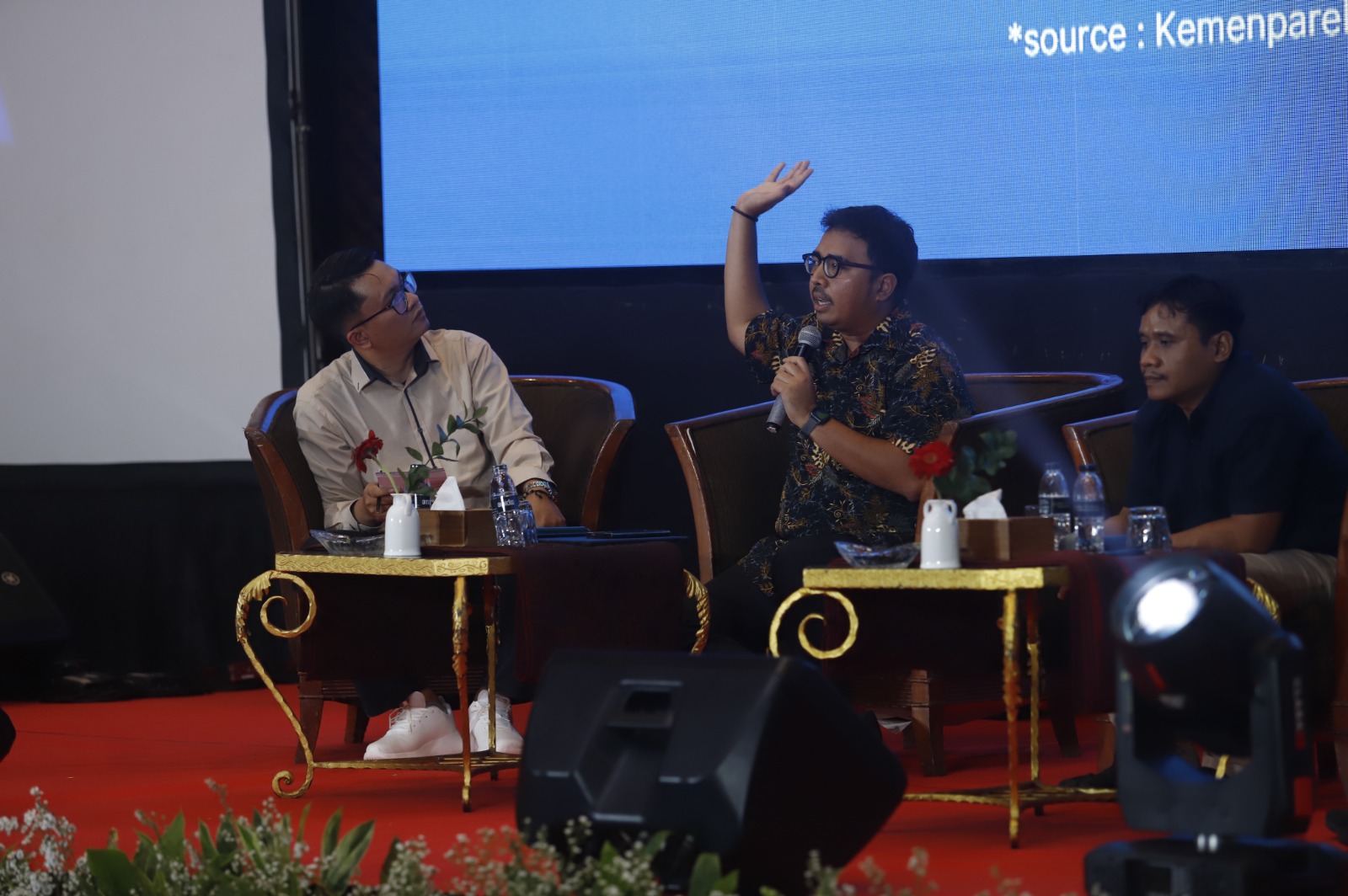 Reza saat menghadiri acara Local Media Summit 2024 di Hotel Sultan.